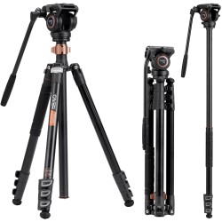 Cayer FP1450 Fluid Head Tripod, 75 inches Aluminium Video Tripod Cayer FP1450 Fluid Head Tripod, 75 inches Aluminium Video Tripod